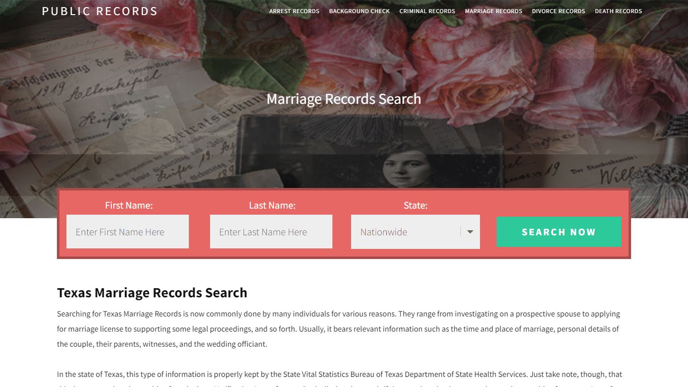 Texas Marriage records - Public Records